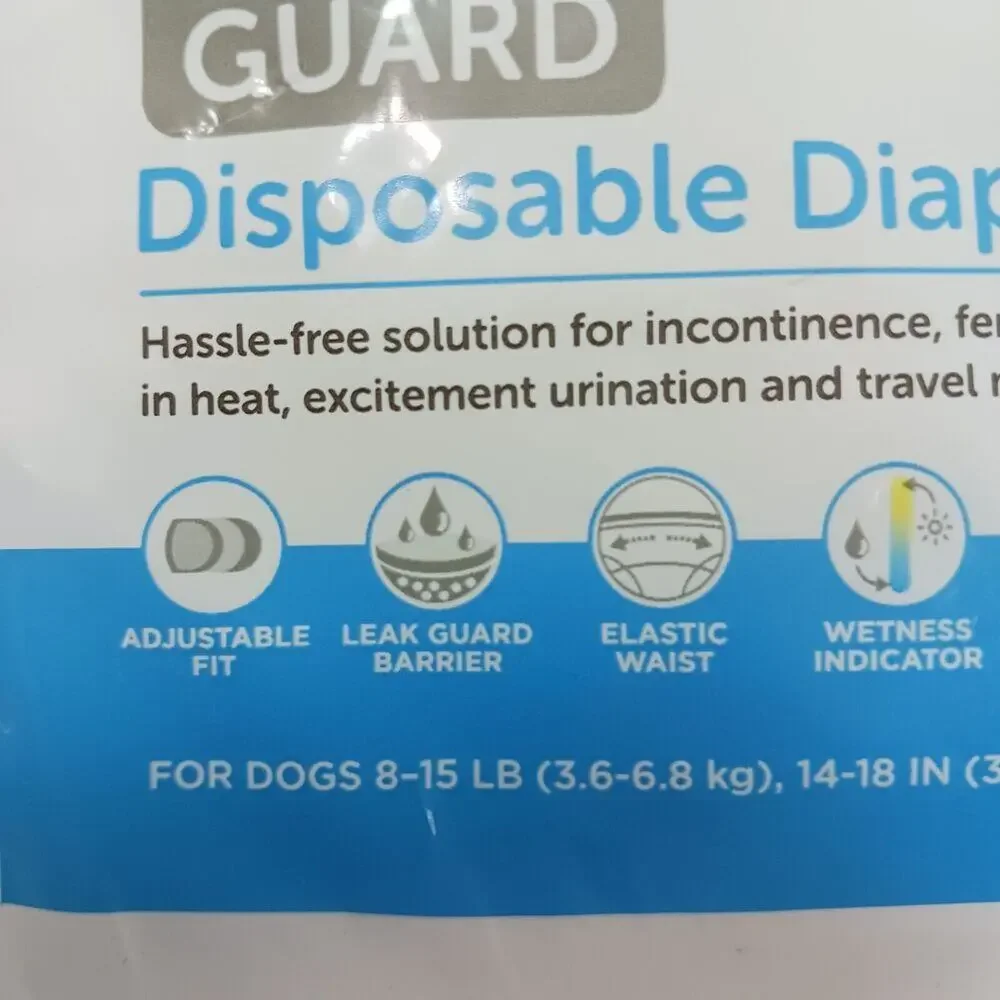 Dog Diapers SMALL Female In Heat Leak Dogs 8-15 Lbs Guard Disposable Portable